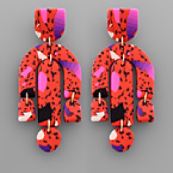 Clay Arch & Bar Drop Earrings